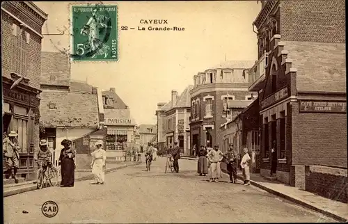 Ak Cayeux sur Mer Somme, la Grande Rue