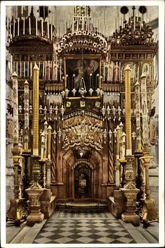 Ak Jerusalem Israel, Das Heilige Grab, Kirche, Innenansicht