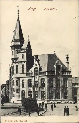 Ak Liège Lüttich Wallonien Belgien, Poste centrale, Blick auf die Post