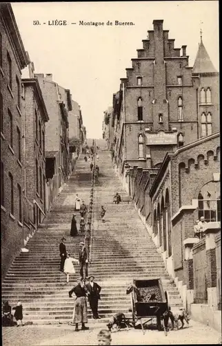 Ak Liège Lüttich Wallonien, Montagne de Bueren