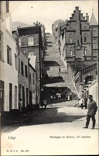 Ak Liège Lüttich Wallonien, Montagne de Bueren, 417 marches