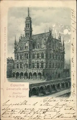 Ak Paris, Pavillon de Belgique, Exposition Universelle, Weltausstellung 1900