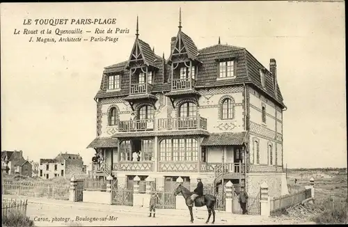 Ak Le Touquet Paris Plage Pas de Calais, Le Rouet et la Quenouille, Rue de Paris, Reiter