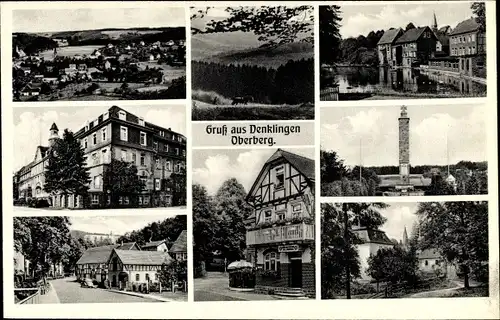 Ak Denklingen Reichshof Oberbergischer Kreis, Gesamtansicht, Ehrenmal, Gasthof, Landschaft