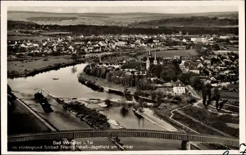 Ak Bad Wimpfen am Neckar, Friedrichshall Jagstfeld, Blick auf den Ort, Kirche