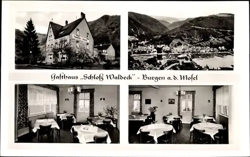 Ak Burgen an der Mosel, Gasthaus Schloss Waldeck