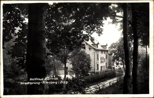 Foto Ak Hirschsprung Altenberg im Erzgebirge, Waldhaus Böttrich