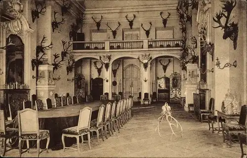 Ak Moritzburg in Sachsen, Jagdschloss Moritzburg, Speisesaal