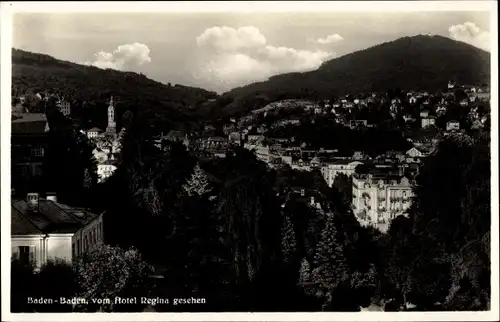 Ak Baden Baden am Schwarzwald, Blick vom Hotel Regina