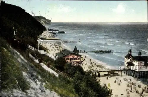 Ak Ostseebad Sellin auf Rügen, Blick auf den Strand und das Meer