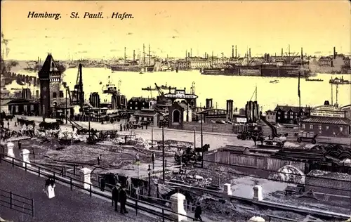 Ak Hamburg Mitte St. Pauli, Hafen