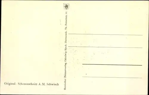 Scherenschnitt Ak Schwindt, Braubach am Rhein, Marksburg