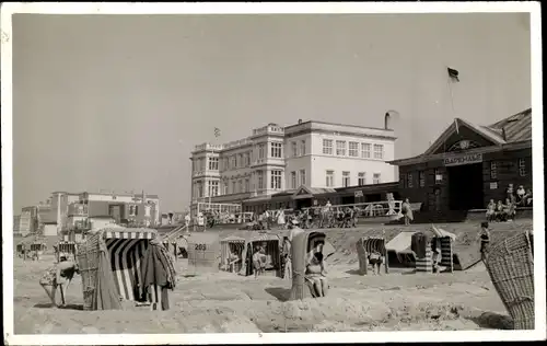 Foto Norderney in Ostfriesland, Badehalle, Strandpartie, Strandkörbe