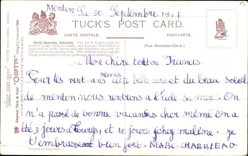 Ak Calcutta Kolkata Kalkutta Indien, Devil Dancers