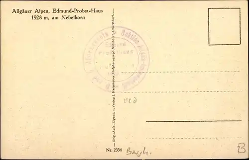 Ak Edmund Probst Haus, Allgäuer Alpen, Besucher, Fernblick