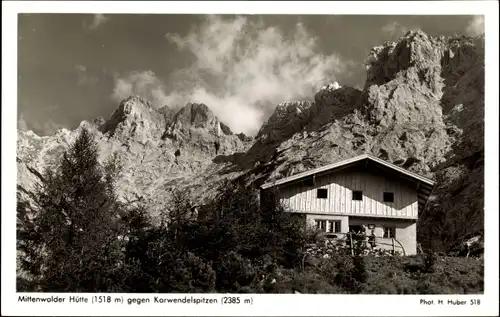 Ak Mittenwalder Hütte, Blick gegen Karwendelspitzen