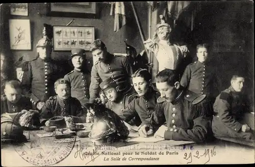 Ak Paris, Cercle National pour le Soldat de Paris, la Salle de Correspondance