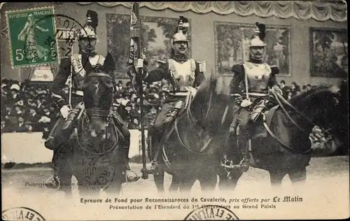 Ak Epreuve de Fond pour Reconnaissances de Cavalerie, Presentation au Grand Palais, Le Matin