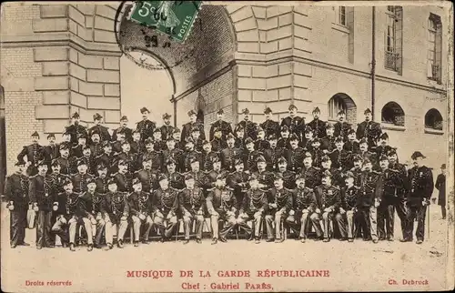 Ak Musique de la Garde Republicaine, Chef M. Gabriel Parès, Militärorchester