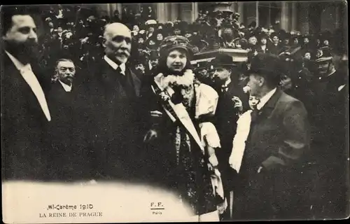 Ak Paris, La Fete de Mi Careme 1910, La Reine de Prague