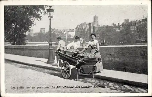 Ak Paris, Les petits metiers parisiens, la Marchande des Quatre Saisons, Straßenhändlerin