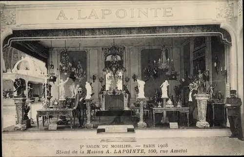 Ak Paris, Salon du Mobilier 1908, Stand de la Maison A. La Pointe