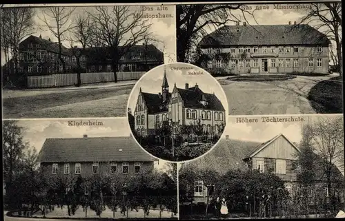 Ak Hermannsburg Südheide in der Lüneburger Heide, Christians Schule, Töchterschule, Missionshaus