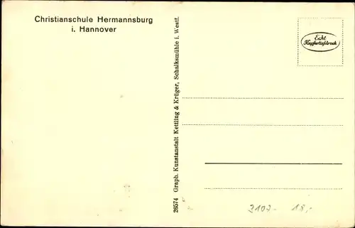 Ak Hermannsburg Südheide in der Lüneburger Heide, Christianschule