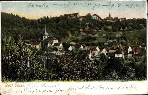 Ak Bad Sulza in Thüringen, Dorf Sulza, Kirche, Gesamtansicht