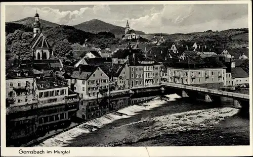 Ak Gernsbach im Murgtal Schwarzwald, Teilansicht, Kirche