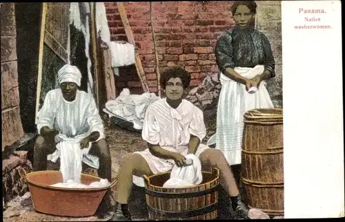 Ak Panama, Native washerwomen, Wäscherinnen