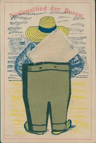 Leporello Ak Nationallied der Buren, Burenkrieg, Südafrika