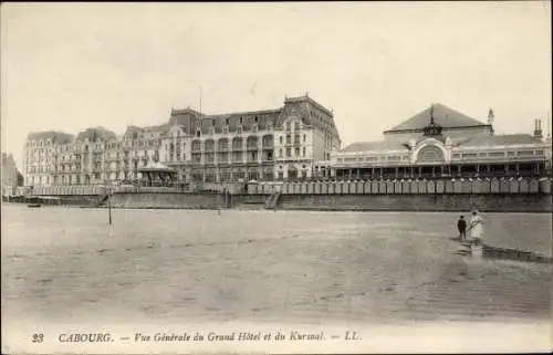 Ak Cabourg Calvados, Vue Generale du Grand Hotel et du Kursaal