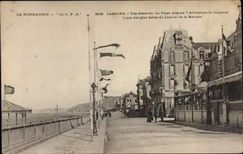 Ak Cabourg Calvados, Vue Generale, La Plage