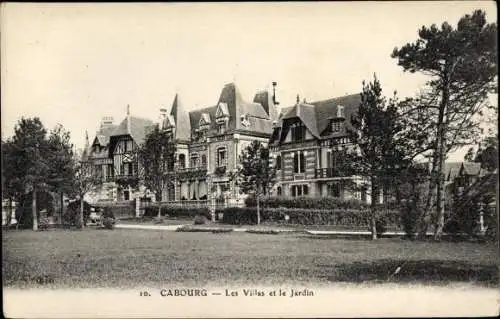 Ak Cabourg Calvados, Les Villas et le Jardin
