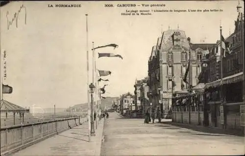 Ak Cabourg Calvados, Vue Generale, La Plage