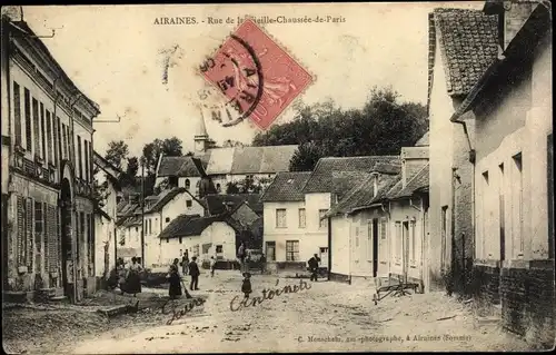 Ak Airaines Somme, Rue de la vieille Chaussee de Paris