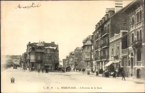 Ak Mers les Bains Somme, l'Avenue de la Gare