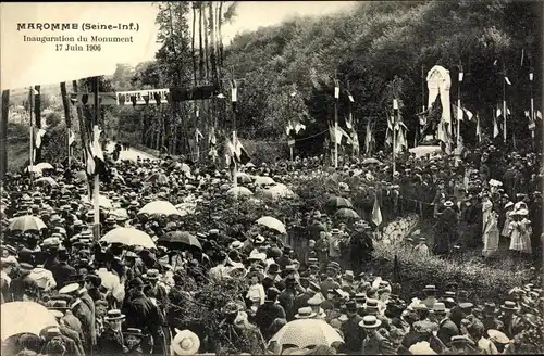 Ak Maromme Seine Maritime, Inauguration du Monument 17 Juin 1906