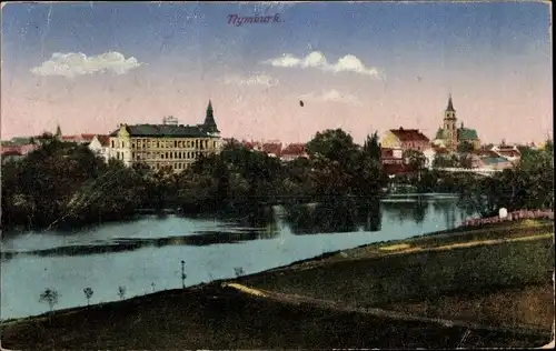 Ak Nymburk Neuenburg an der Elbe Mittelböhmen, Blick auf den Ort