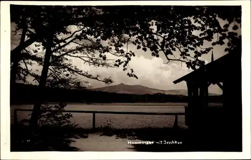 Ak Hamr na Jezeře Hammer am See Region Reichenberg, Hammersee mit Jeschken