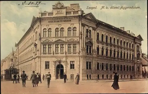 Ak Szeged Segedin Ungarn, M. k. állami fögymnásium, Schule