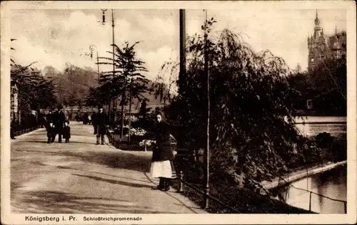 Ak Kaliningrad Königsberg Ostpreußen, Schlossteichpromenade