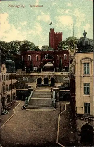 Ak Hälsingborg Helsingborg Schweden, Terrassen, Gebäude