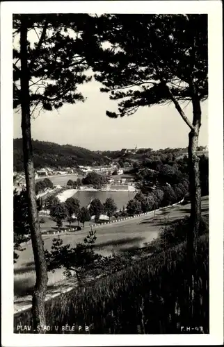 Ak Plav Südböhmen, Stadien, Blick auf den Ort