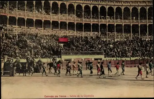 Ak Corrida de Toros, Salida de la Ciadrilla, Stierkampf, Arena