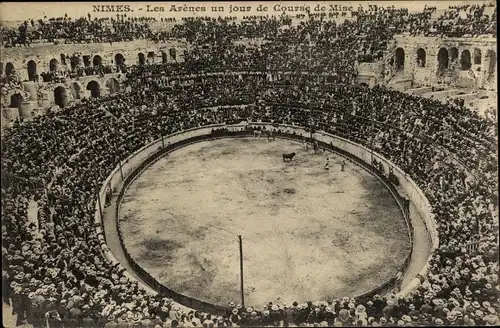 Ak Nîmes Gard, Les Arenes un jour de Course de Mise a Mort, Stierkampf