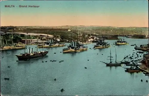 Ak Malta, Grand Harbour, Schiffe