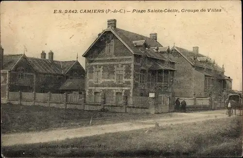 Ak Sainte Cécile Plage Camiers Pas de Calais, Groupe de Villas