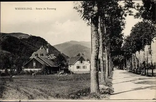 Ak Husseren Wesserling Hüsseren Wesserling Elsass Haut Rhin, Route de Bussang